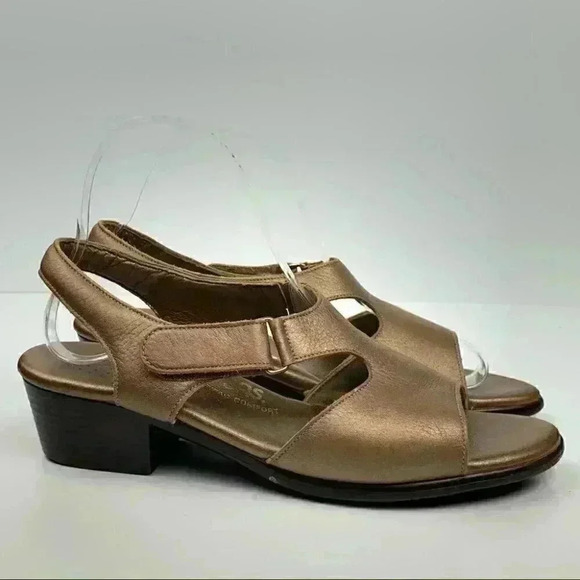 SAS sandals size 8.5 bronze leather stick strap walking comfort orthopedic - Picture 1 of 12